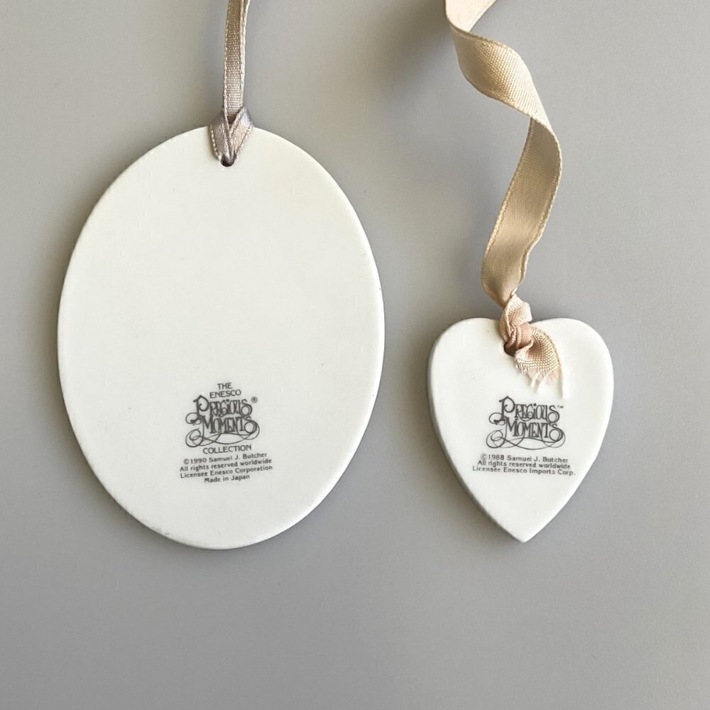 VINTAGE PRECIOUS MOMENTS PORCELAIN ORNAMENT BUNDLE RARE FIND - Picture 5 of 8